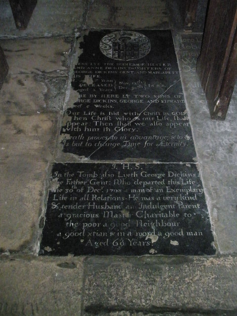Ancient floor memorial within All Saints, East Meon