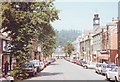 Looking towards the Market Hall, Llanidloes, Wales