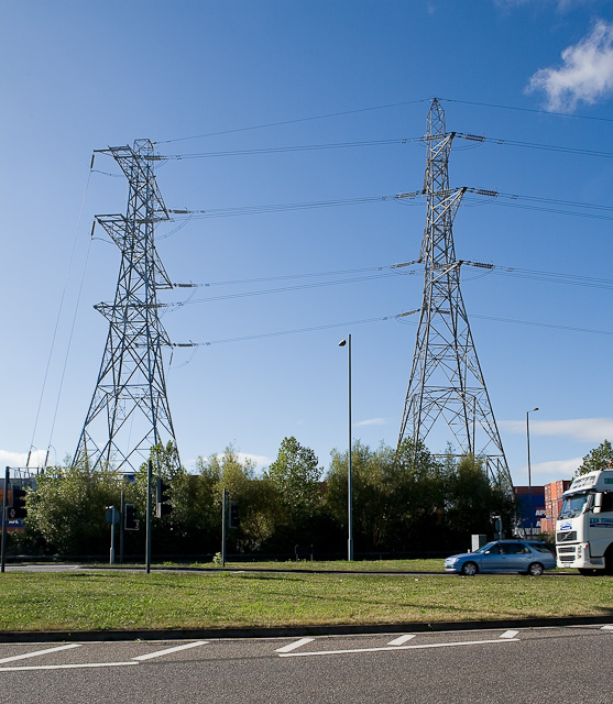 132 Kv Pylons Cheek By Jowl © Peter Facey Geograph Britain And Ireland