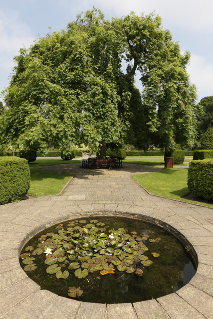 Circular pond in Kingsnorth Gardens, Folkestone, Kent