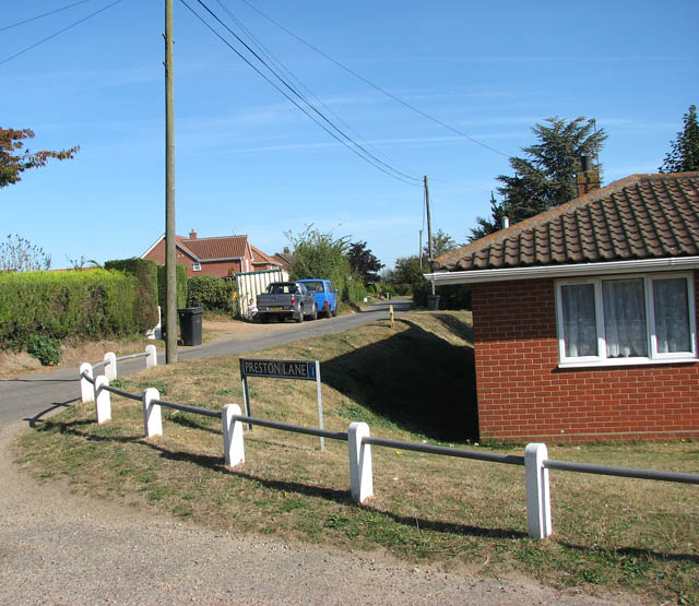 View north-east along School Lane from Preston Lane