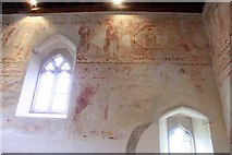 TQ2913 : St John the Baptist, Clayton, Sussex - Wall painting by John Salmon