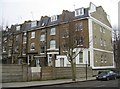 Rear view of London town houses