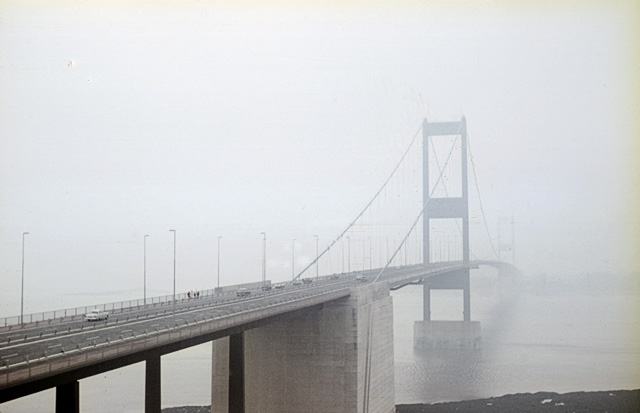 Severn bridge in the mist