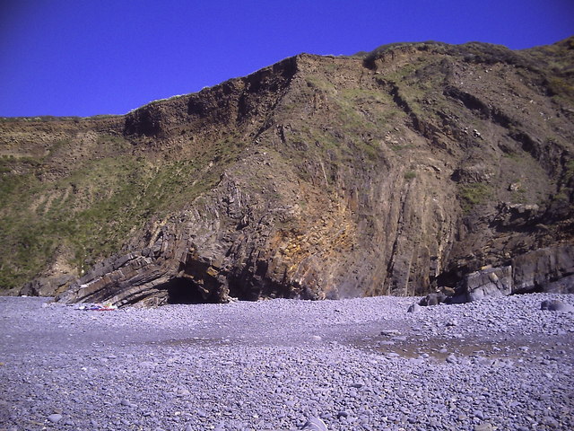 Folded strata at Welcombe Mouth