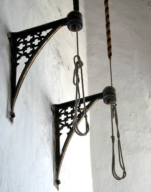 The church of All Saints - bell rope holders