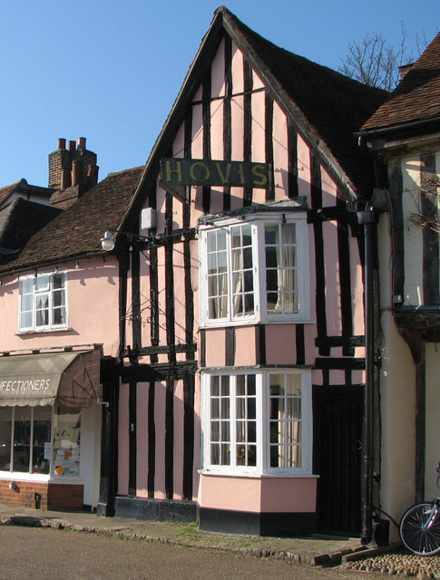 Suffolk Pink in Lavenham Market Place