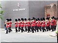 Band of The Scots Guards leaves Victoria Barracks