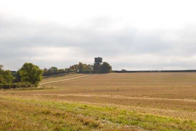 Farmland leading to Water Tower on the horizon