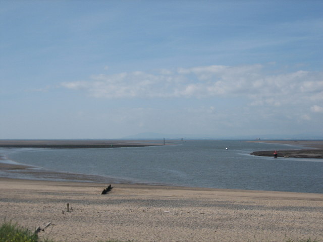 The River Wyre emptying into Morecambe Bay
