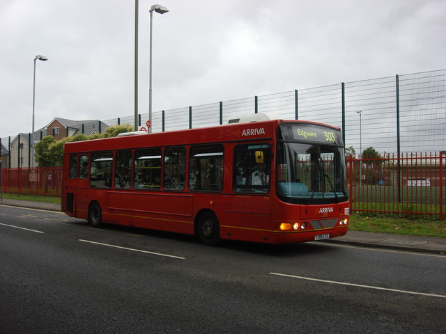 Route 303 bus on Grahame Park Way