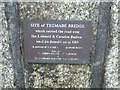 The plaque on Tremabe Railway Bridge memorial