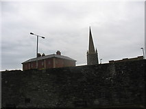 C4316 : The former Bishop's Palace and the spire of St Columb's  Cathedral from the Grand Parade by Eric Jones