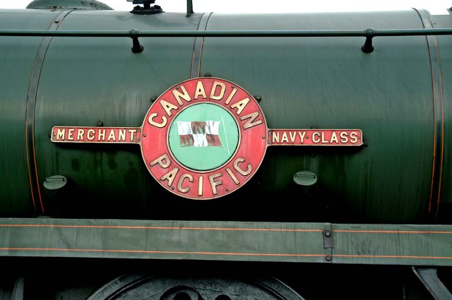 Merchant Navy Class 35005 "Canadian Pacific" - close-up of name plate