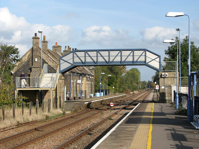 Brandon railway station - view east along the westbound platform