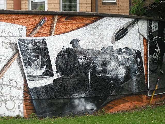 Mural, Kelvingrove Park. 6 - Strathspey Railway