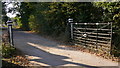 Gate on bridleway at Hall Place Farm