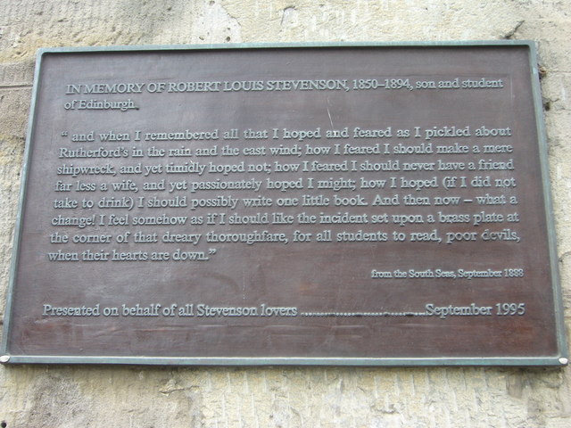 Robert Louis Stevenson plaque, Drummond Street
