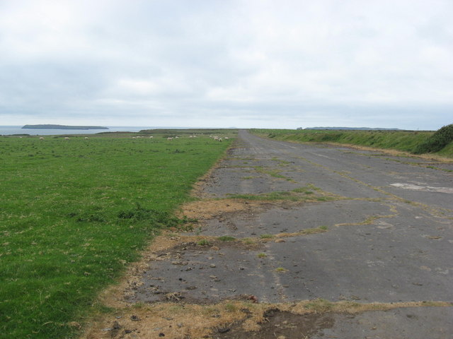 The perimeter track of Dale airfield looking NW