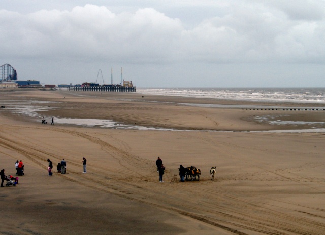 Blackpool Beach, with Donkys