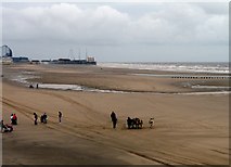 SD3035 : Blackpool Beach, with Donkys by Gerald Massey