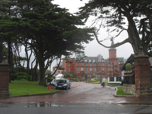 The main entrance to the Slieve Donard Hotel, Newcastle