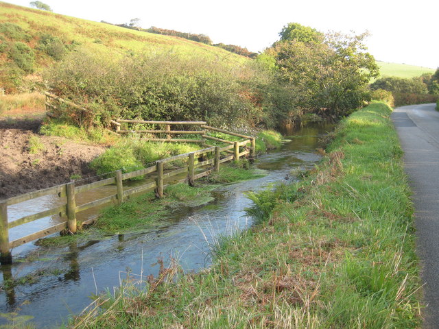 Cattle drinking point on the River Fowey