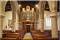 The new organ and millennium carpet in St. Helen