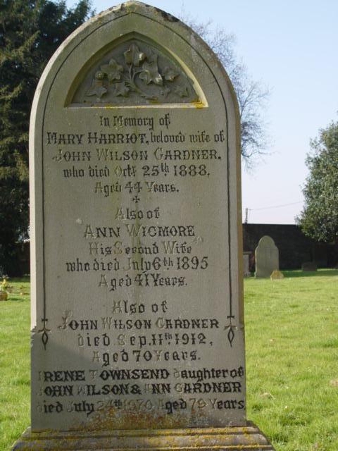 Gardner gravestone at St Mary's Tetbury