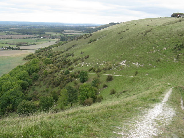Bridleway to Poynings descending from Fulking Hill