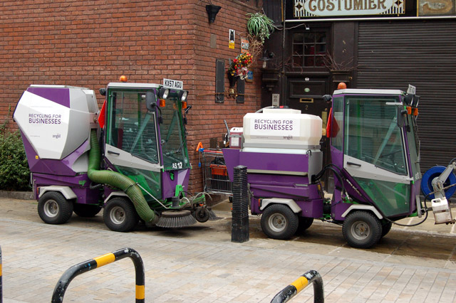 Roadsweeping machines in White Conduit Street, Islington