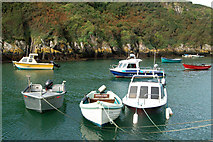 SM7423 : Boats moored by the quay at Porthclais by Andy F