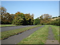 Road, cycle path and footpath on A24