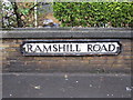 Road name plate in Ramshill Road, Scarborough