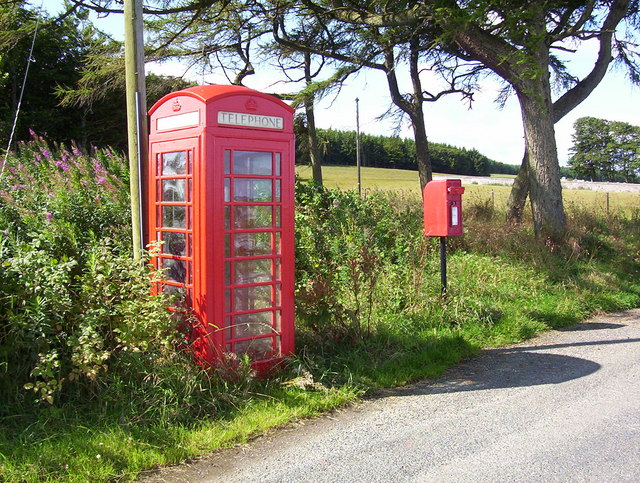 Phone and post box at Ythan Wells