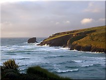 SW8572 : Incoming tide at Porthcothan by Val Pollard