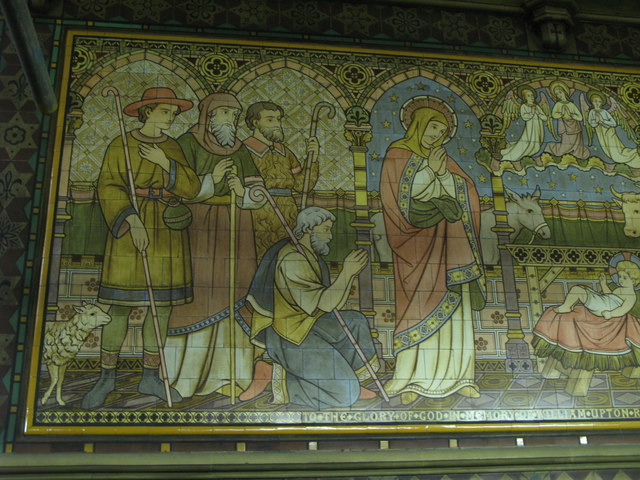 All Saints Church, Margaret Street, W1 - tiled panel (3b)