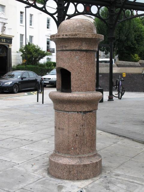 Marble drinking water fountain, Kentish Town Road / Leighton Road, NW5