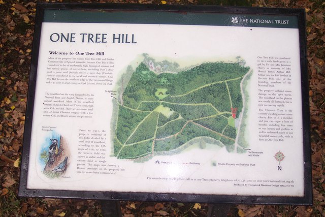Information Board in One Tree Hill Car park
