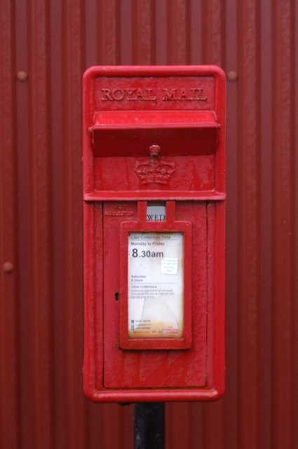 Post box outside the former Haroldswick Post Office