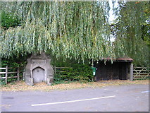SK9214 : The drinking fountain and bus shelter, Church Lane, Greetham by Stephen Armstrong