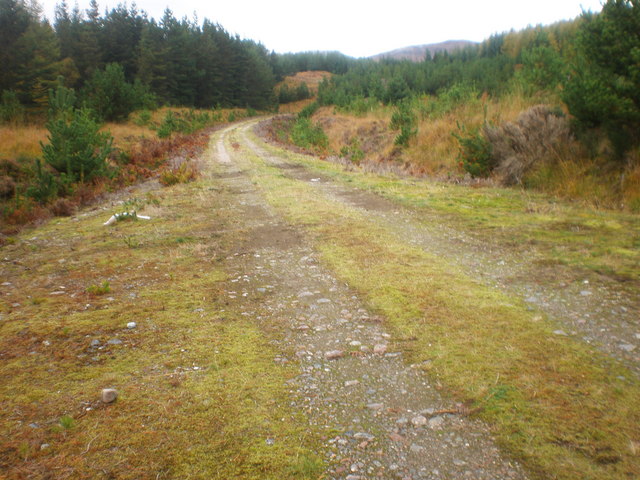 Track going up towards Meall Adhar above Loch Loyne
