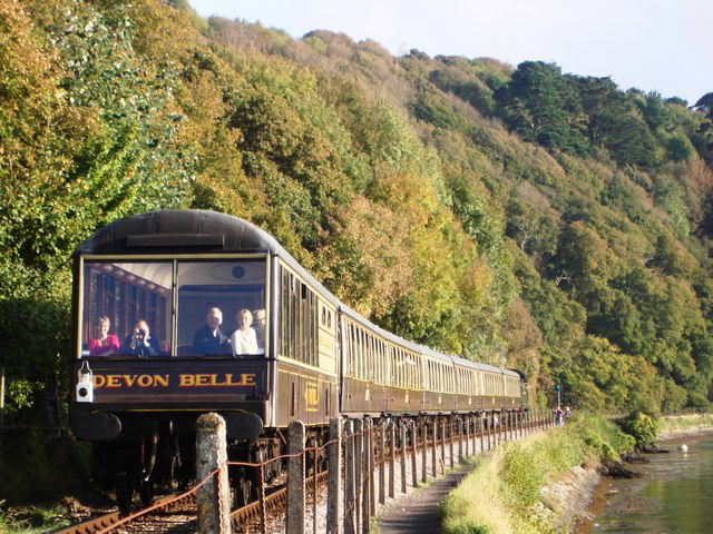 Devon Belle Steam Train approaching Kingswear Station