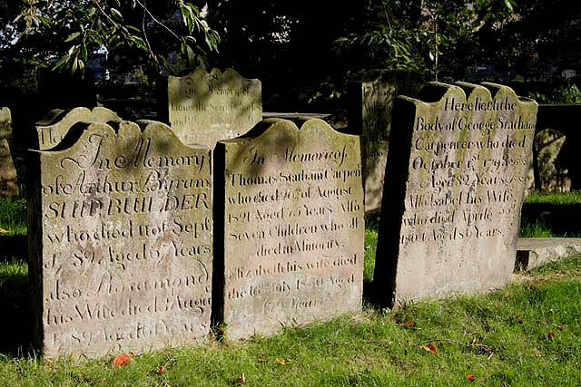 Gravestones at Berwick Parish Churchyard