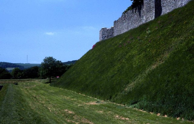 The walls of Carisbrooke Castle
