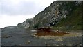 NZ4347 : Mineral-stained pool, Blast Beach by Andrew Curtis