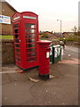 NS8879 : Falkirk: postbox № FK1 103 and phone, High Station Road by Chris Downer