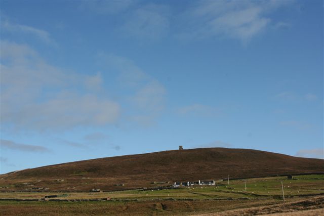 Everby croft with Ander hill lookout behind