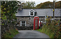 Phone box and post box at Pen-y-bont