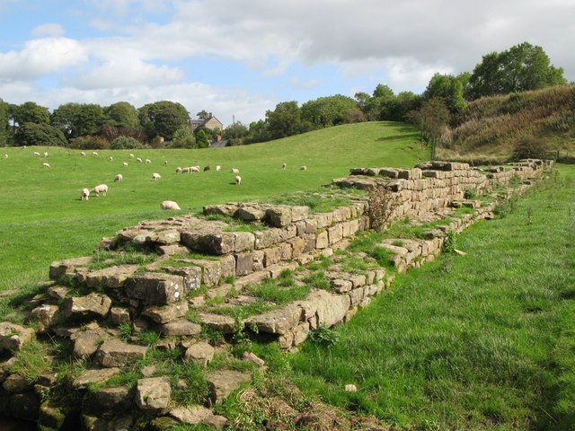 Hadrian's Wall and pastures at Gilsland (2)